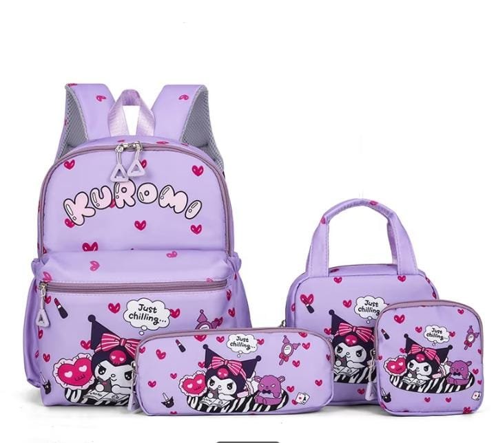 حقيبة ظهر مدرسية Hello Kitty للبنات حقيبة ظهر مدرسية للبنات Hello Kitty باللون الوردي مع حقائب متعددة
