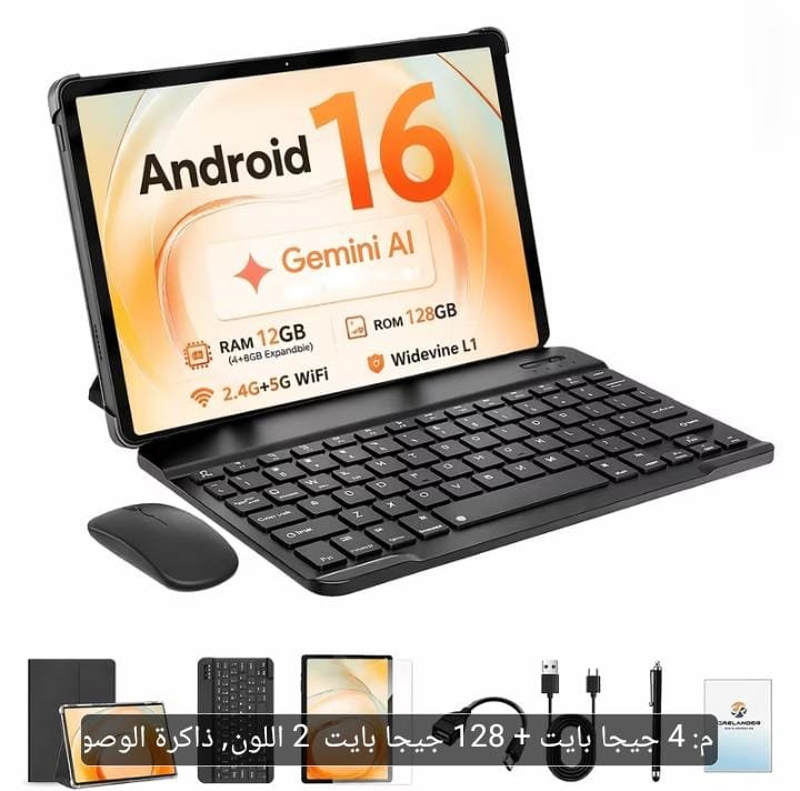 تابلت CRELANDER Android 16 10.1 بوصة تابلت CRELANDER Android 16 بشاشة 10.1 بوصة وذاكرة 128GB