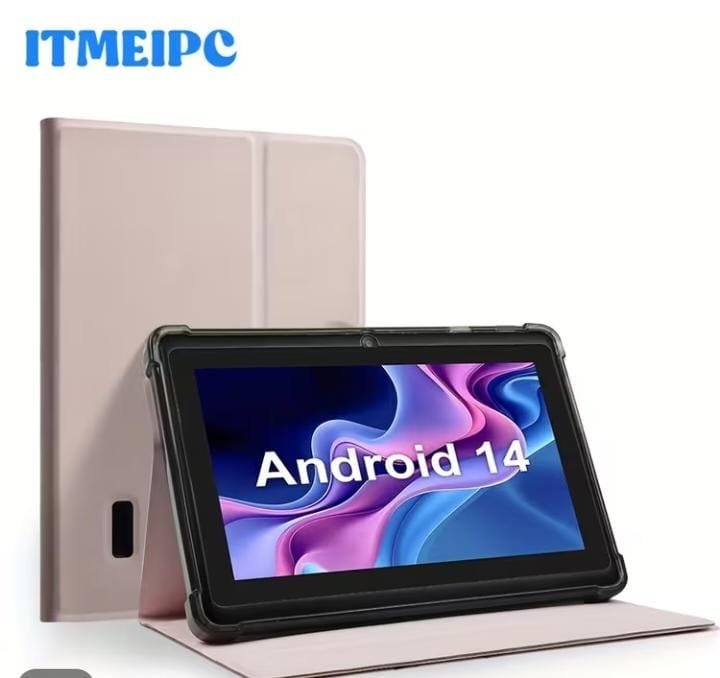 شاشة تابلت ITMEIPC Android 14 تابلت ITMEIPC 7 بوصة Android 14 مع حافظة حماية